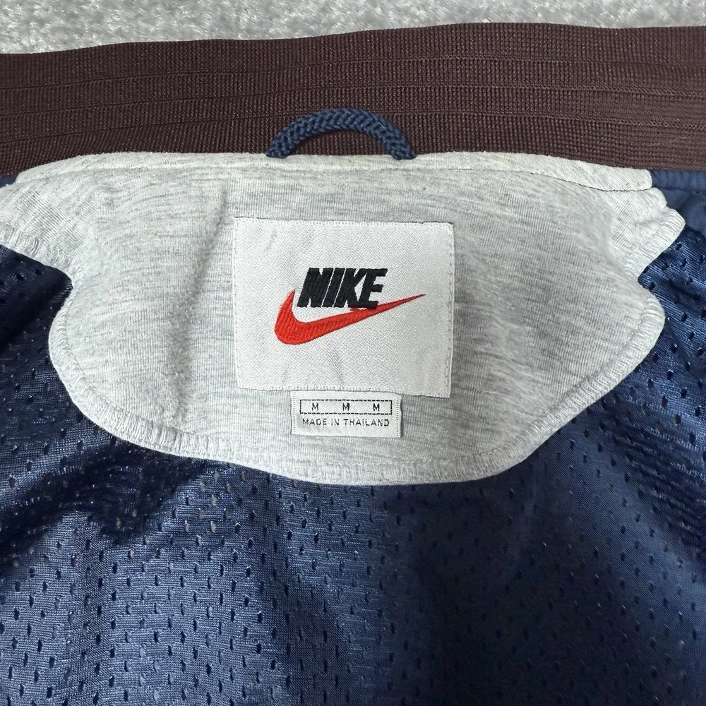 Nike Jacket Men's Medium Brown Blue Color Block Full Zip Track‎ 90s Vintage